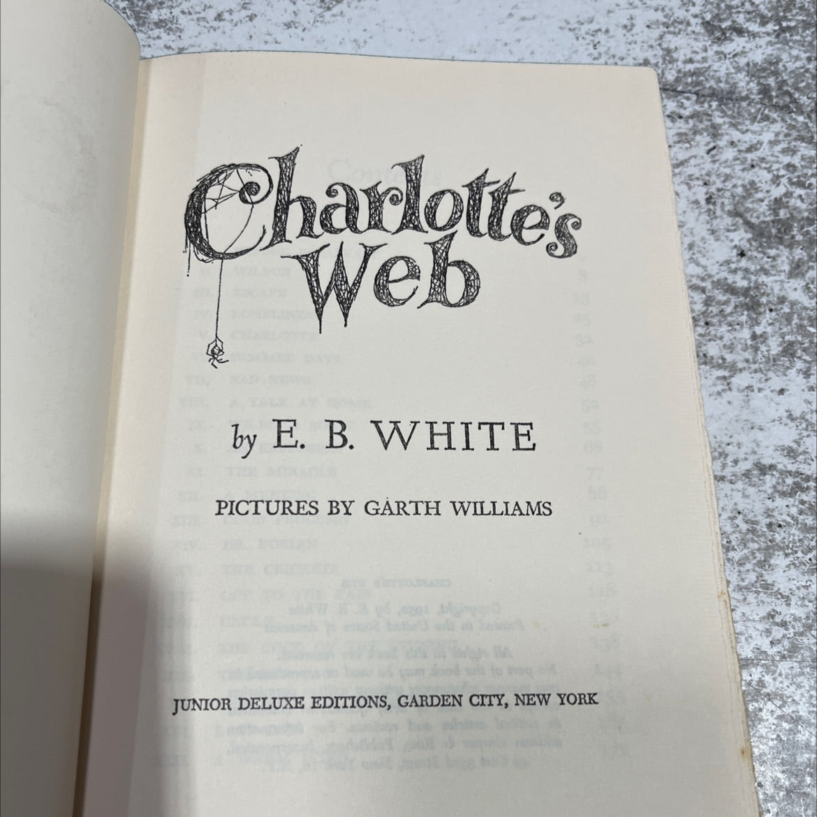 charlotte's web book, by e. b. white, 1952 Hardcover image 2