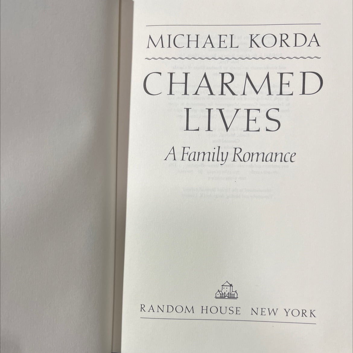 charmed lives book, by michael korda, 1979 Hardcover image 2