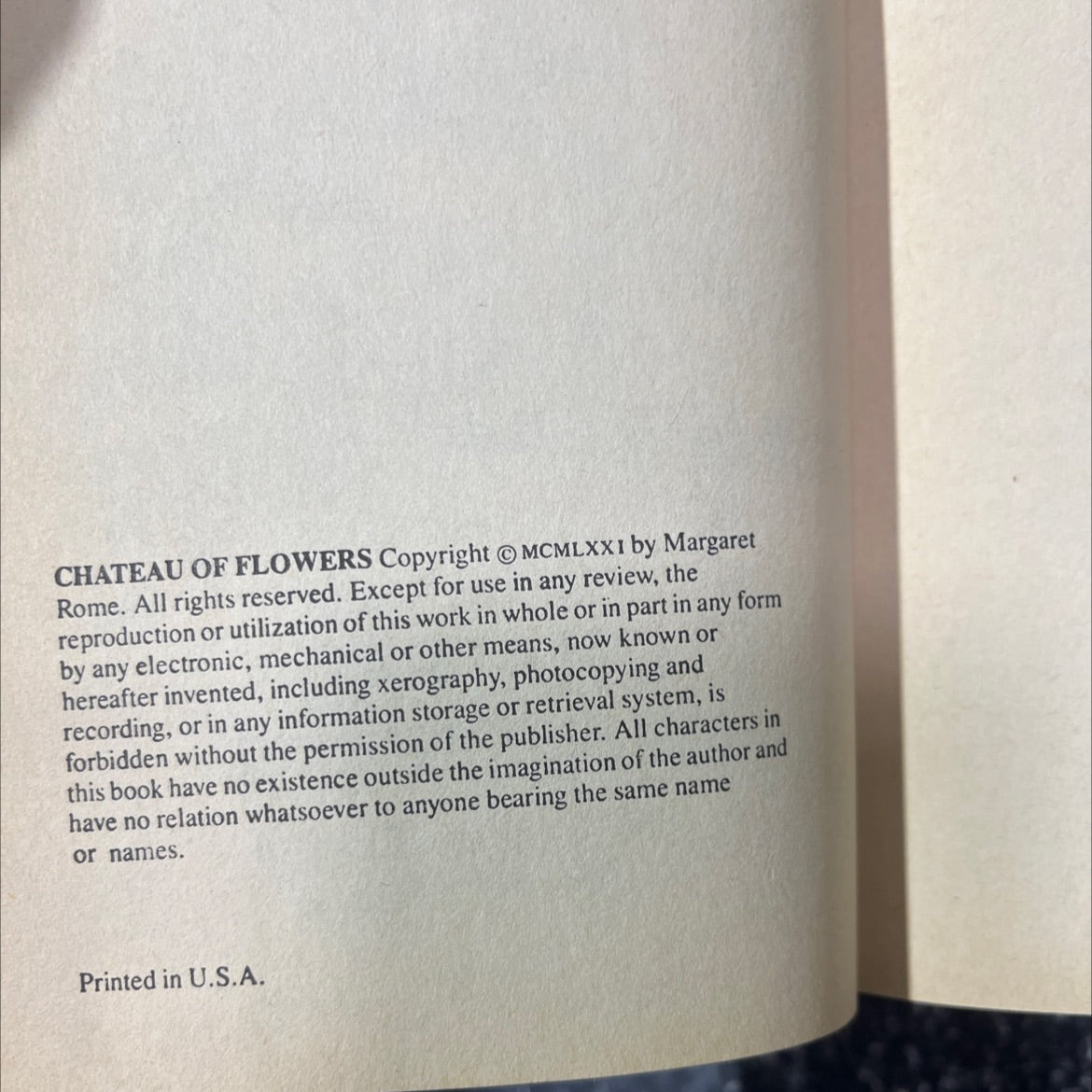chateau of flowers book, by margaret rome, 1971 Hardcover image 3
