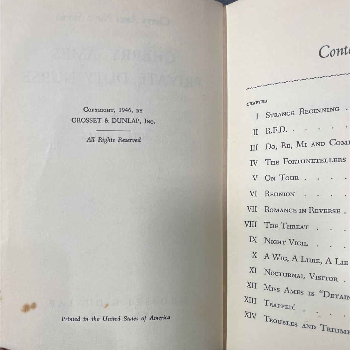 cherry ames private duty nurse book, by helen wells, 1946 Hardcover image 3