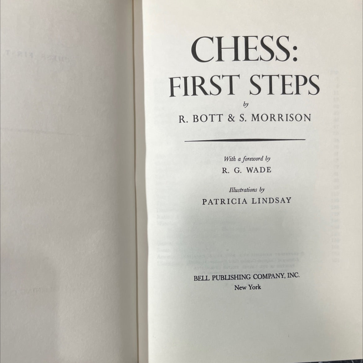 chess: first steps book, by r. bott & s. morrison, 1958 Hardcover image 2