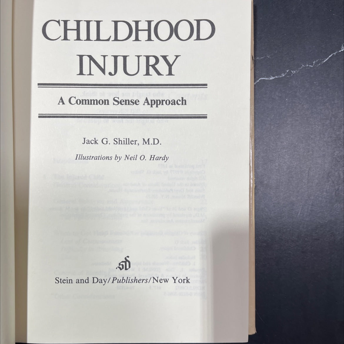 childhood injury a common sense approach book, by Jack G. Shiller, M.D., 1977 Hardcover image 2
