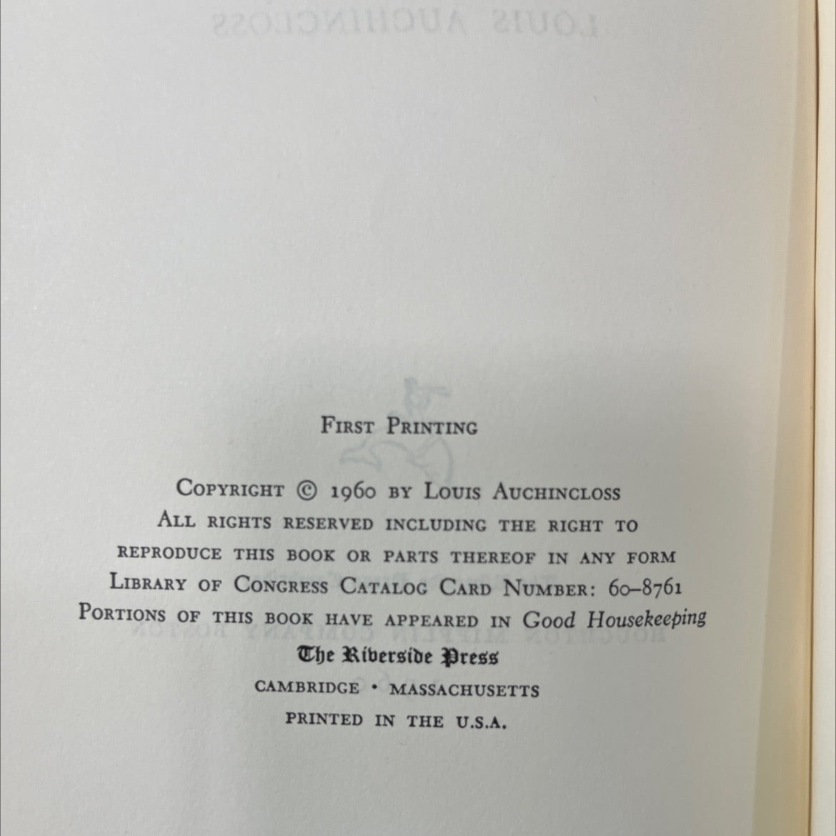 children collectors the house of five talents book, by louis auchincloss, 1960 Hardcover image 3