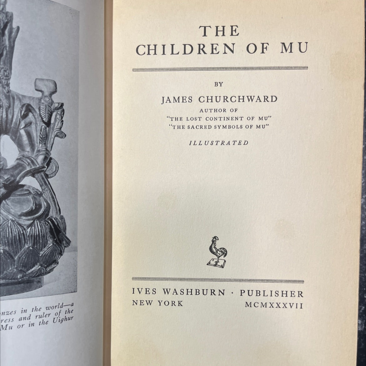 children of mu book, by james churchward, 1937 Hardcover image 2