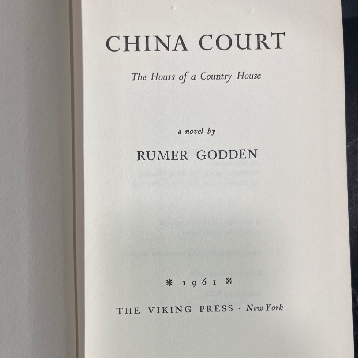 china court the hours of a country house book, by rumer godden, 1961 Hardcover image 2