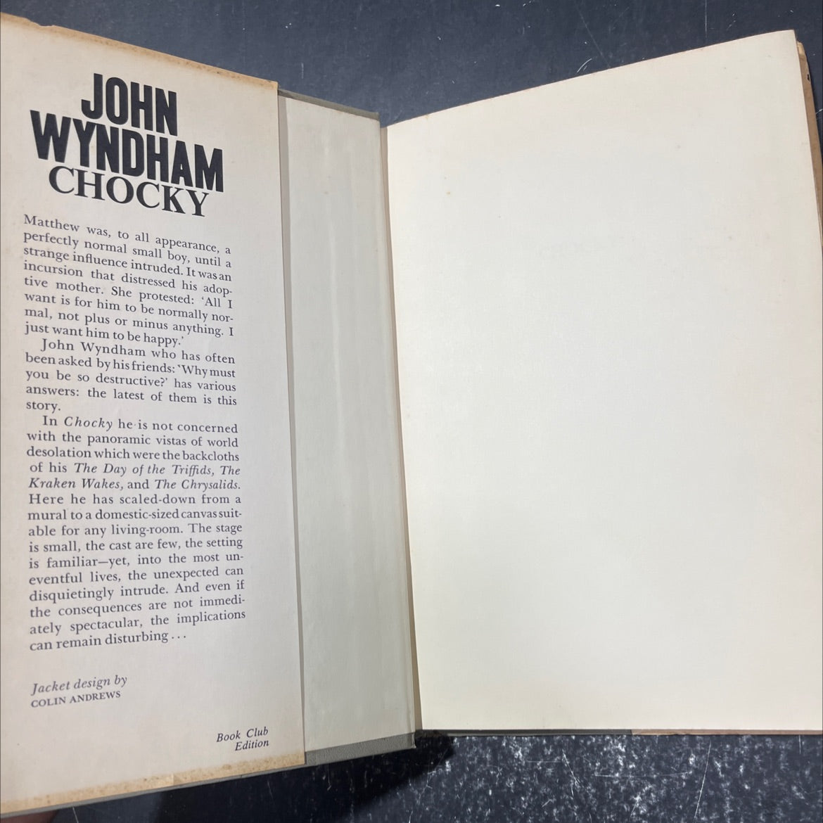 chocky book, by John Wyndham, 1968 Hardcover image 4