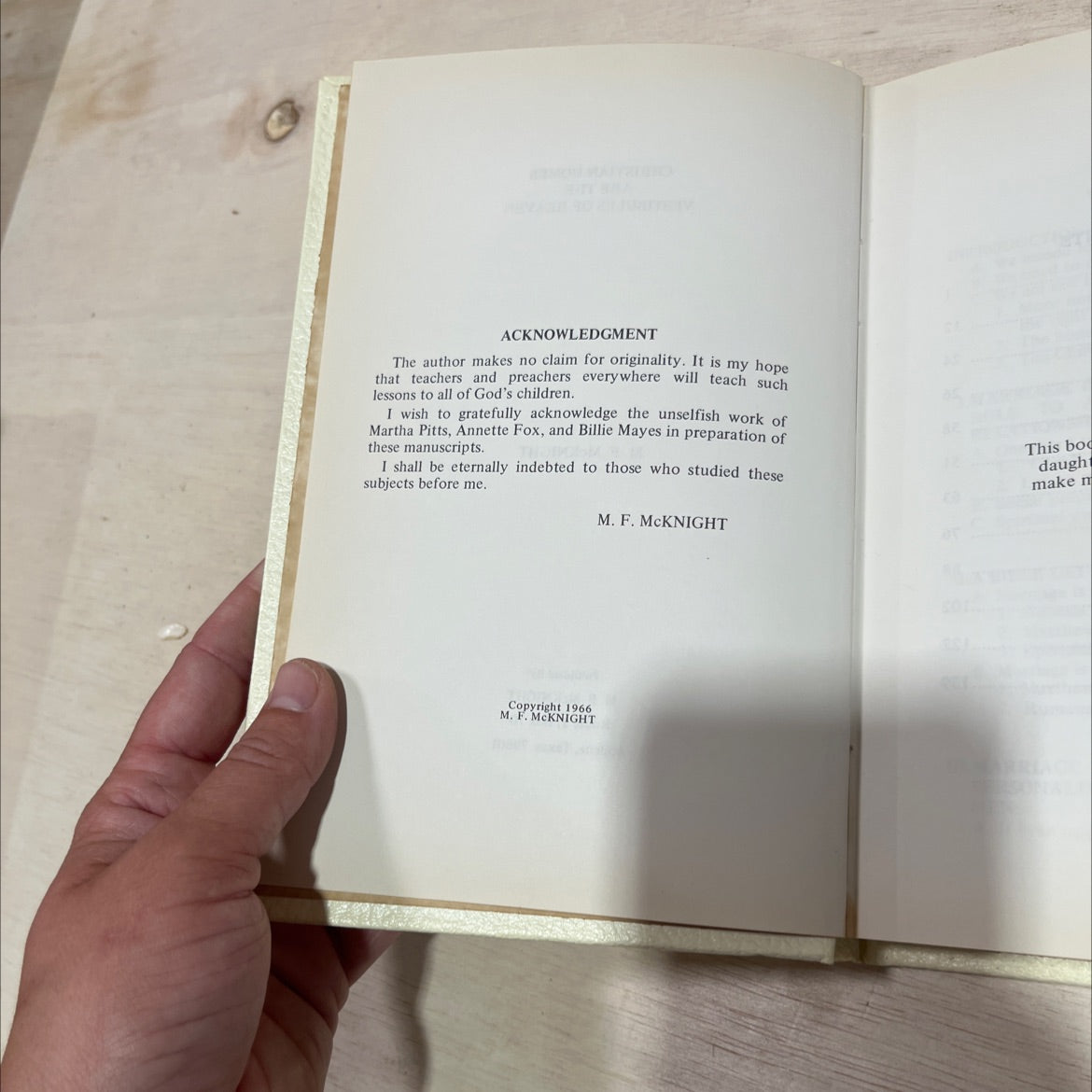 christian homes are the vestibules of heaven book, by M. F. McKnight, 1966 Hardcover image 3