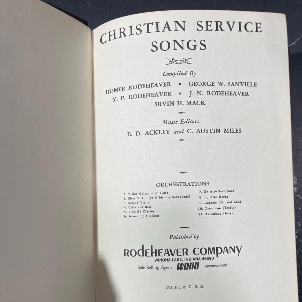 christian service songs book, by homer rodeheaver, y. p. rodeheaver, george w. sanville, j. n. rodeheaver, irvin h. image 2