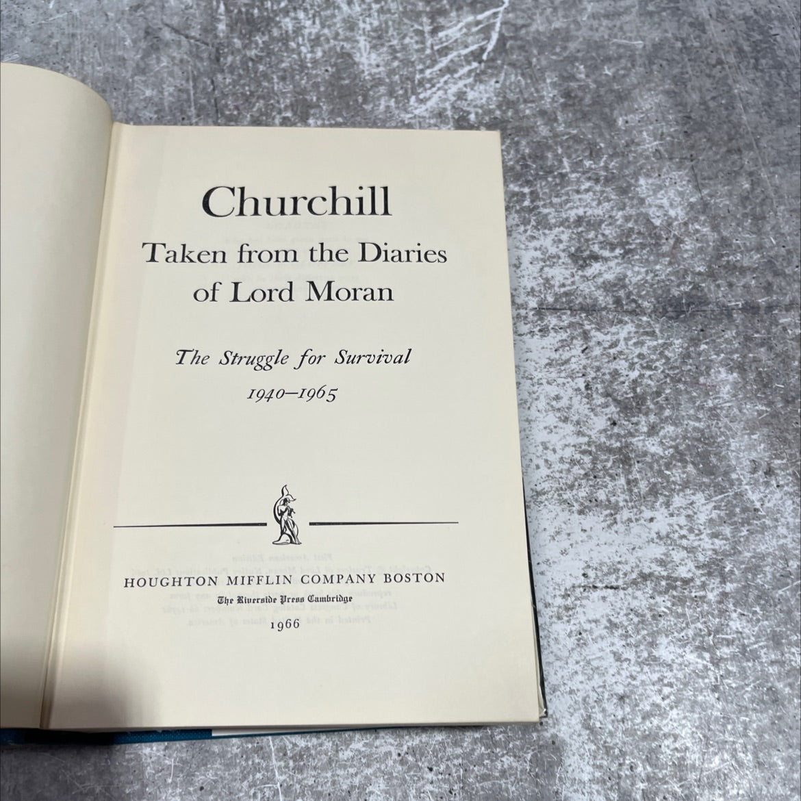 churchill taken from the diaries of lord moran the struggle for survival 1940-1965 book, by Lord Moran, 1966 Hardcover image 2