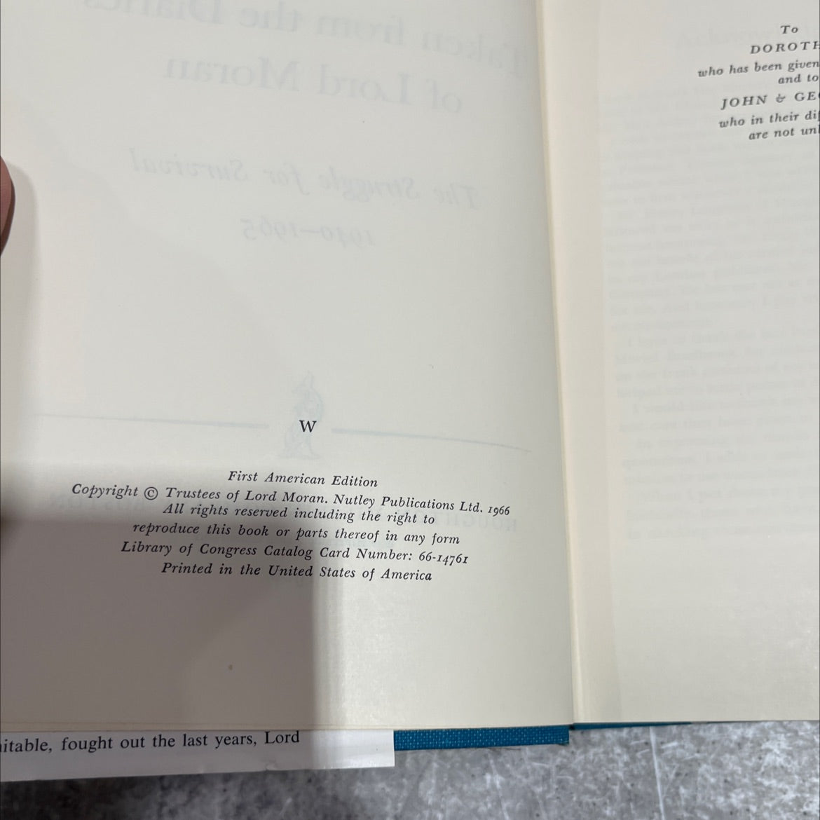 churchill taken from the diaries of lord moran the struggle for survival 1940-1965 book, by Lord Moran, 1966 Hardcover image 3