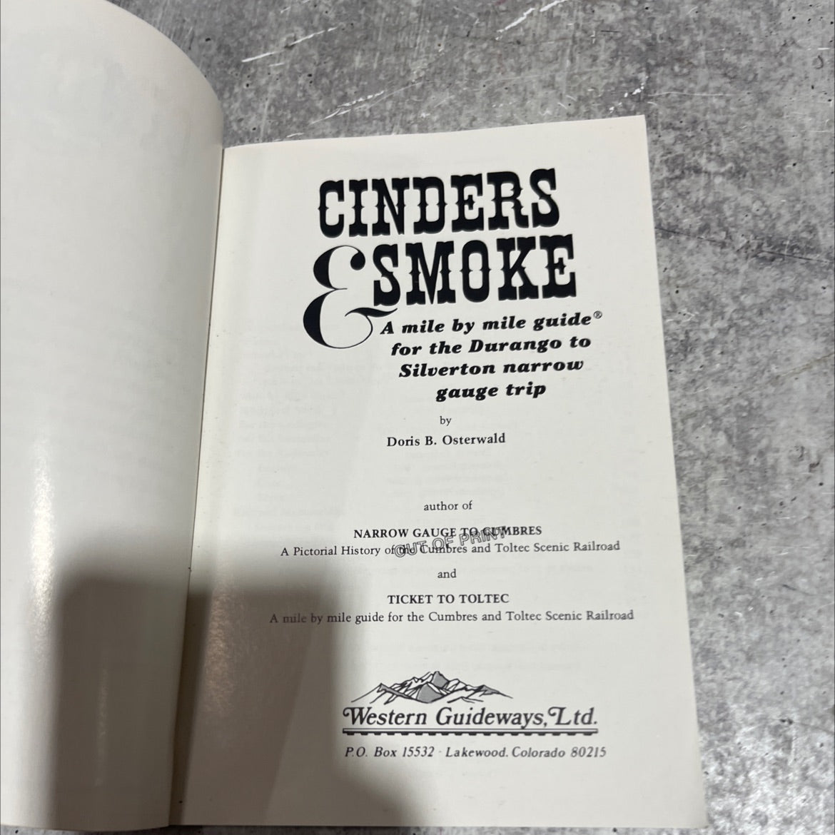 cinders smoke book, by doris b. osterwald, 1985 Paperback image 2