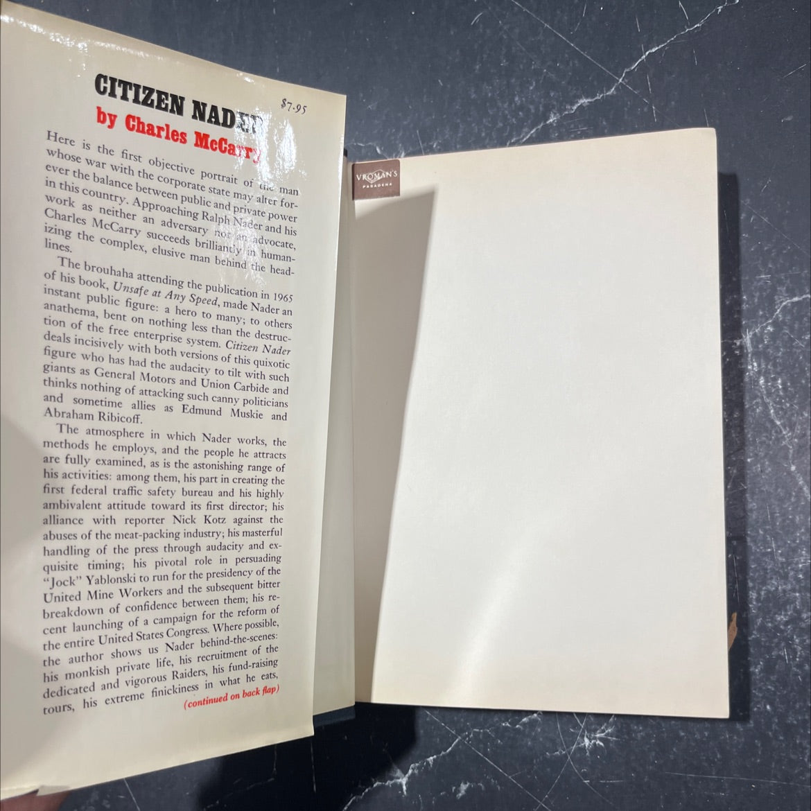 citizen nader book, by Charles McCarry, 1972 Hardcover image 4