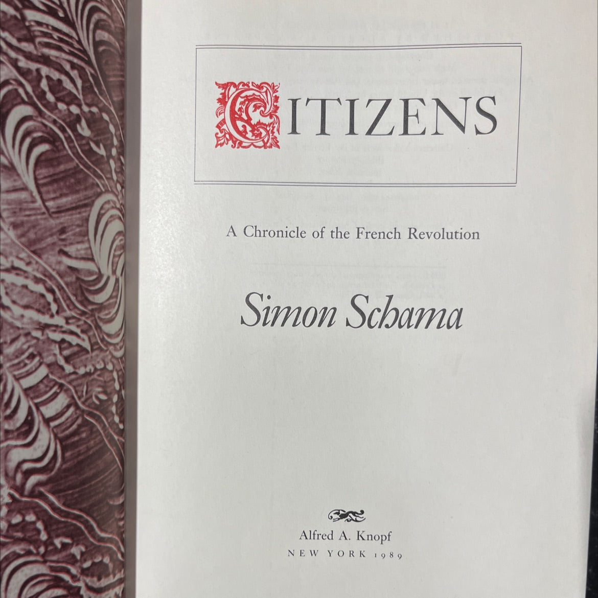 citizens a chronicle of the french revolution book, by Simon Schama, 1989 Hardcover image 2