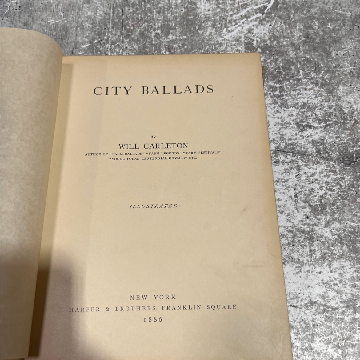city ballads book, by will carleton, 1886 Hardcover image 2