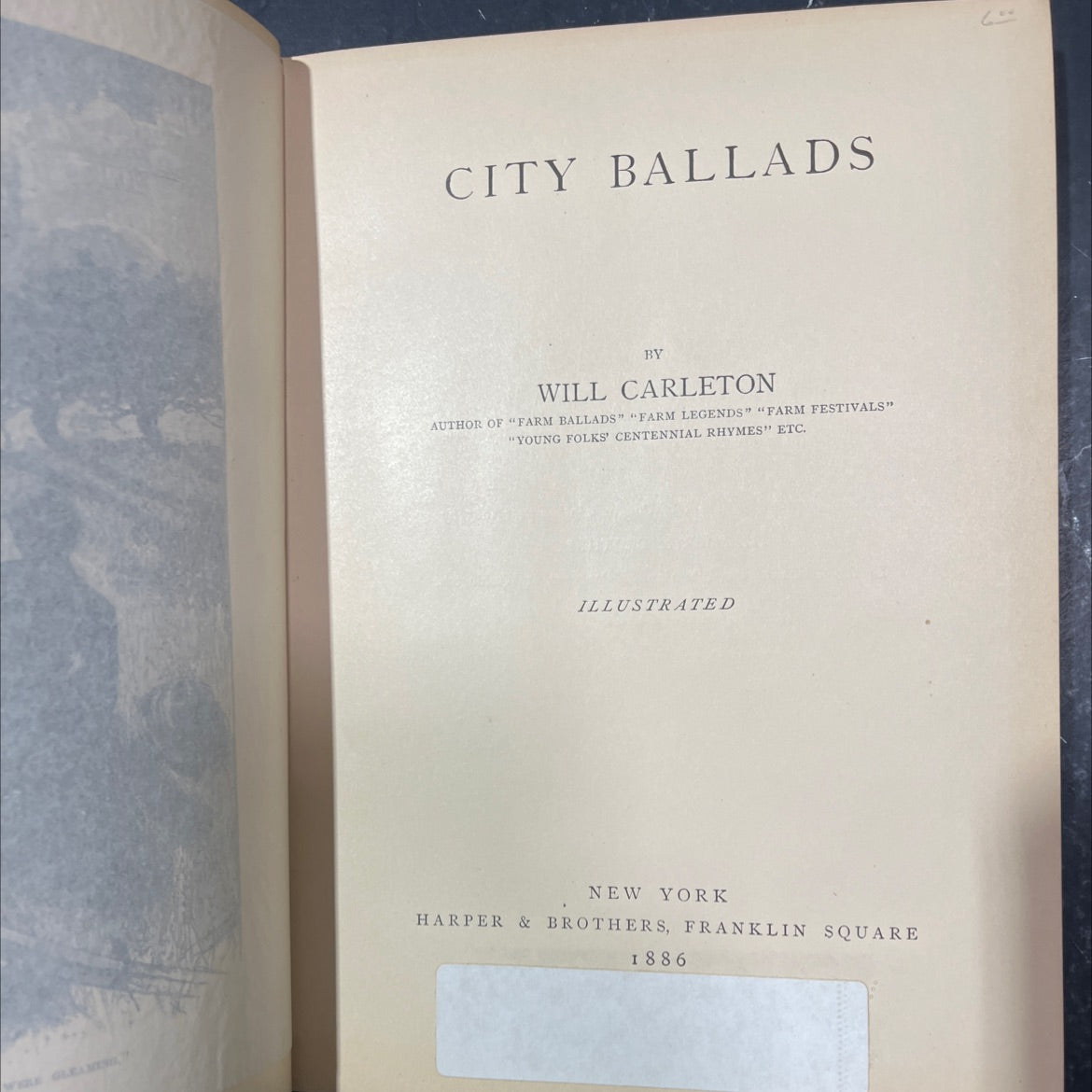 city ballads book, by will carleton, 1886 Hardcover image 2