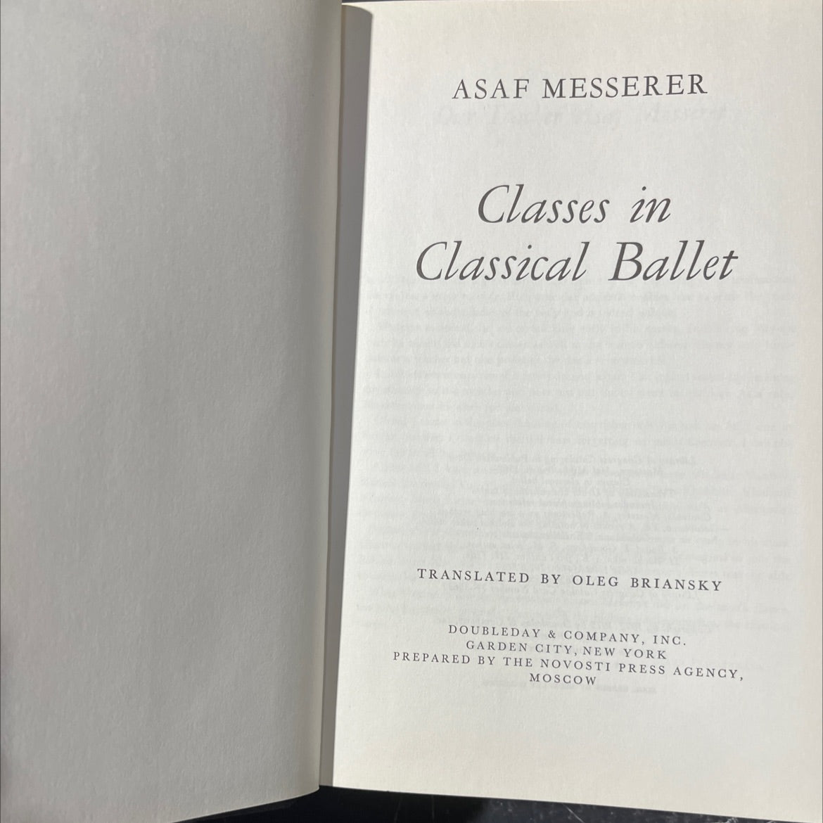 classes in classical ballet book, by asaf messerer, 1975 Hardcover image 2