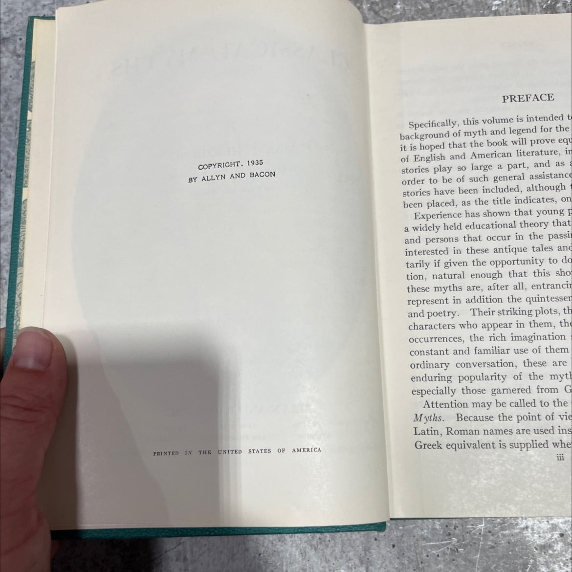 classical myths book, by max j. herzberg, 1962 Hardcover image 3