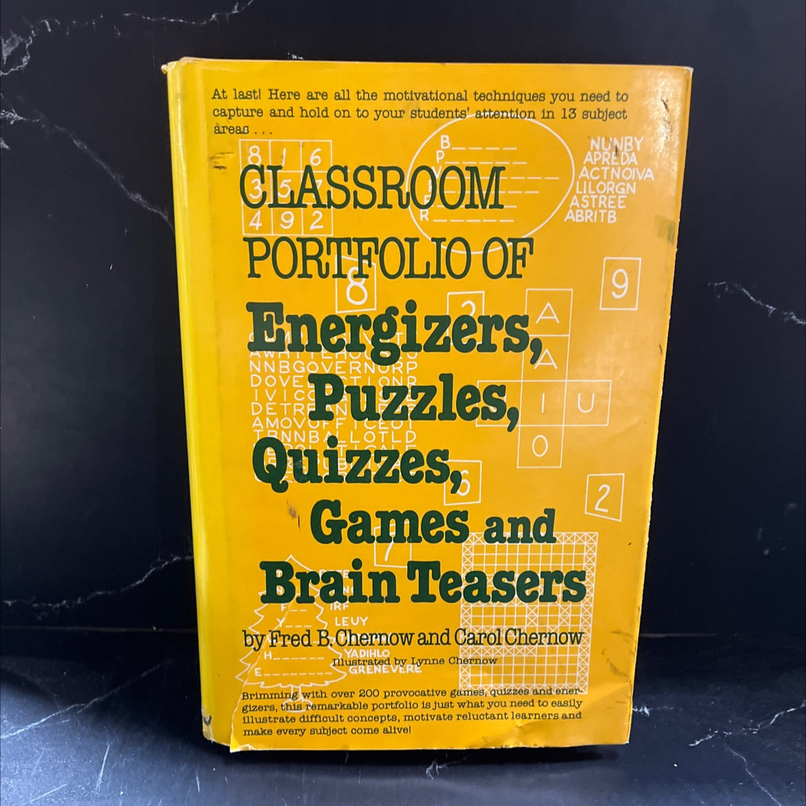 classroom portfolio of energizers, puzzles, quizzes, games and brain teasers book, by Fred B. Chernow and Carol image 1