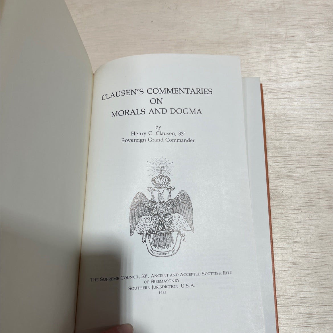clausen's commentaries on morals and dogma book, by Henry C. Clausen, 1985 Hardcover image 2
