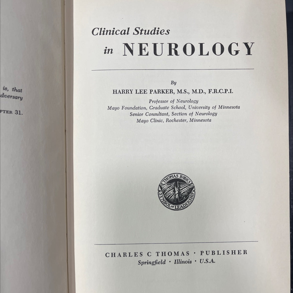 clinical studies in neurology book, by harry lee parker, 1956 Hardcover image 2