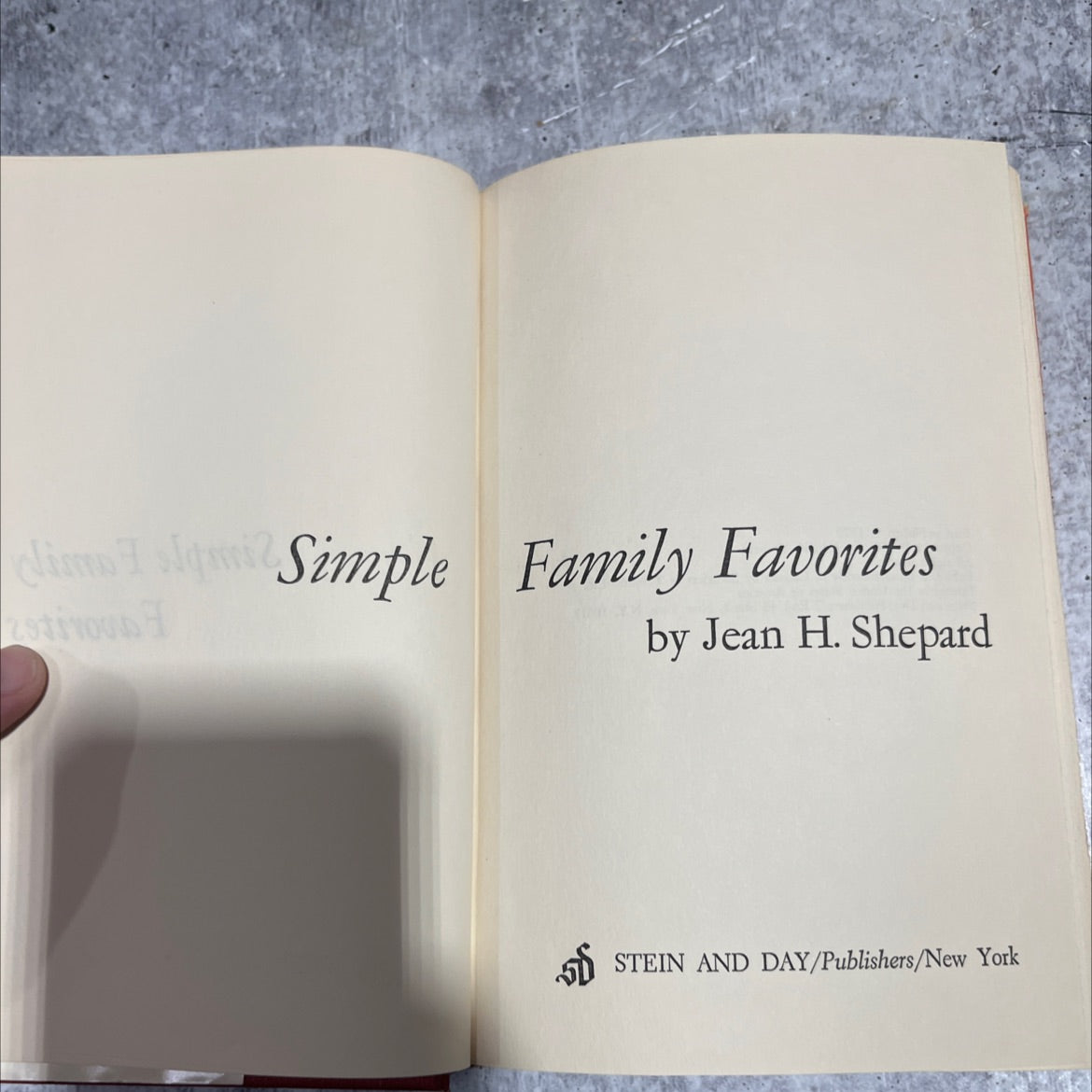 cliq simple family favorites book, by Jean H. Shepard, 1970 Hardcover image 2