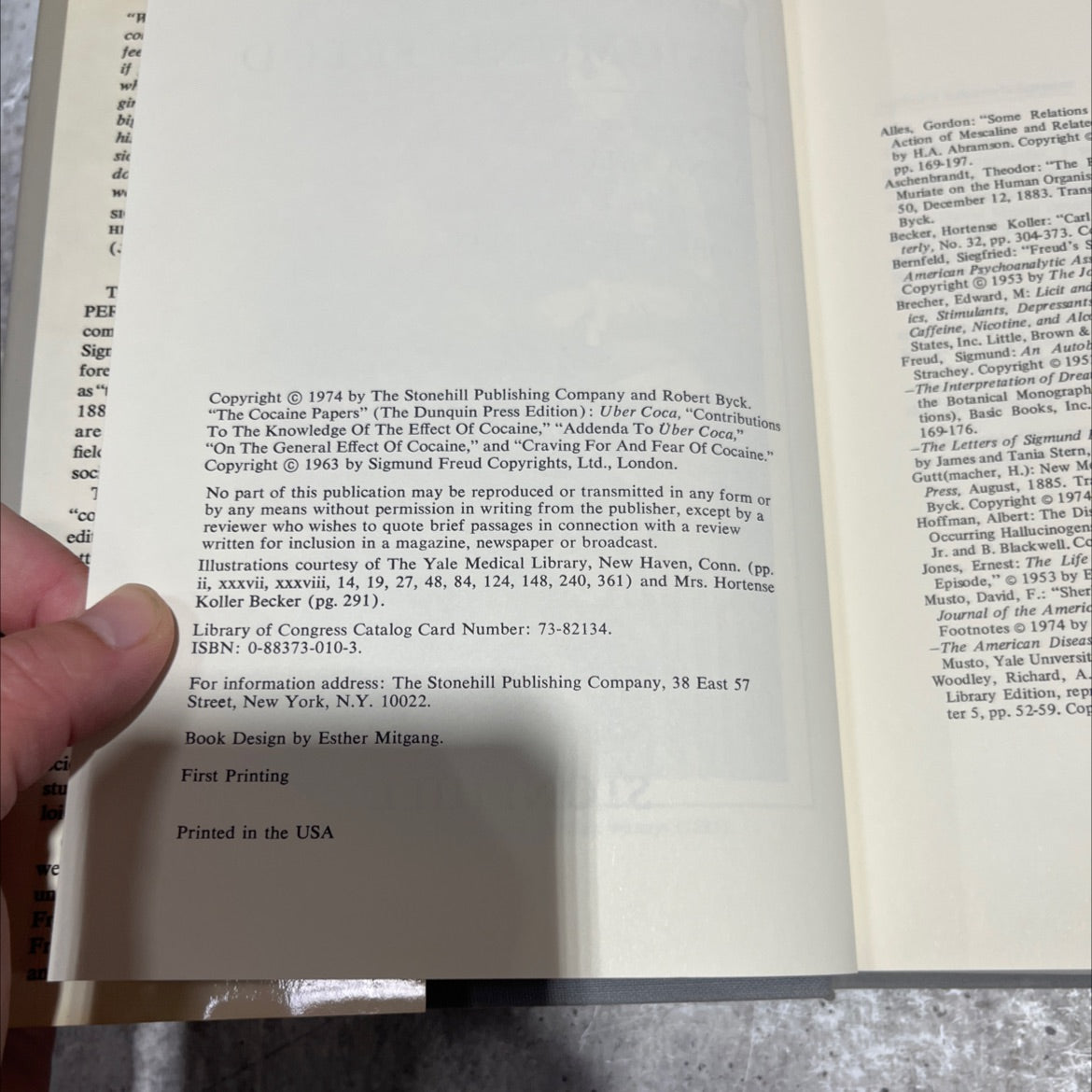 cocaine papers book, by sigmund freud, 1974 Hardcover image 3