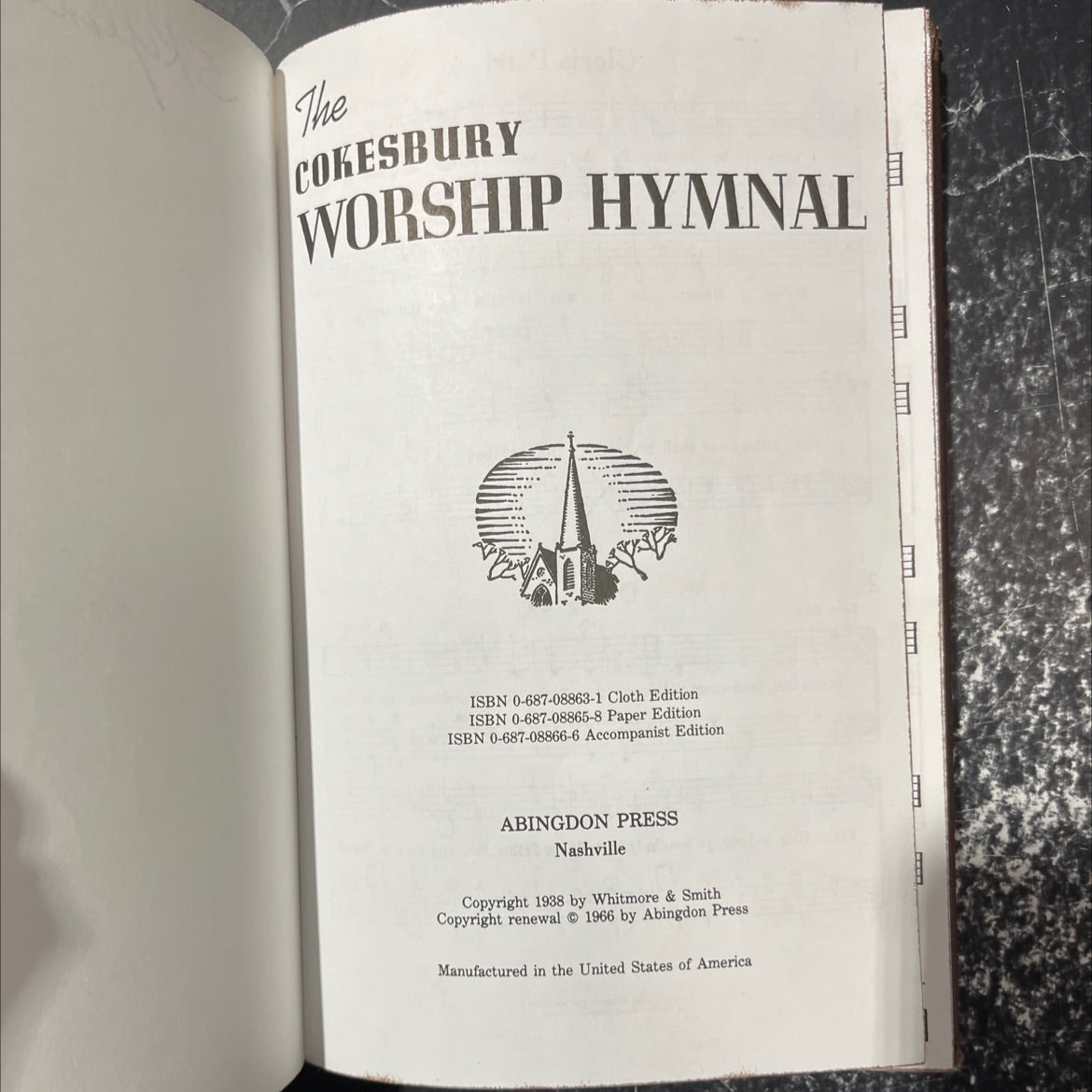 cokesbury worship hymnal book, by whitmore & smith, 1966 Hardcover image 2