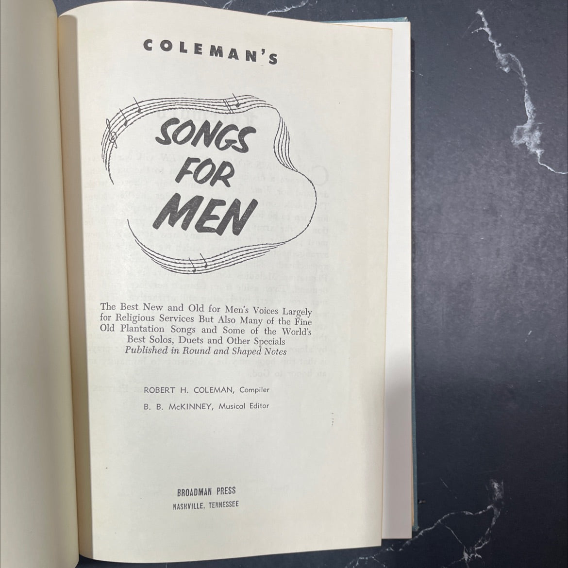 coleman's songs for men book, by robert h. coleman, 1932 Hardcover image 2