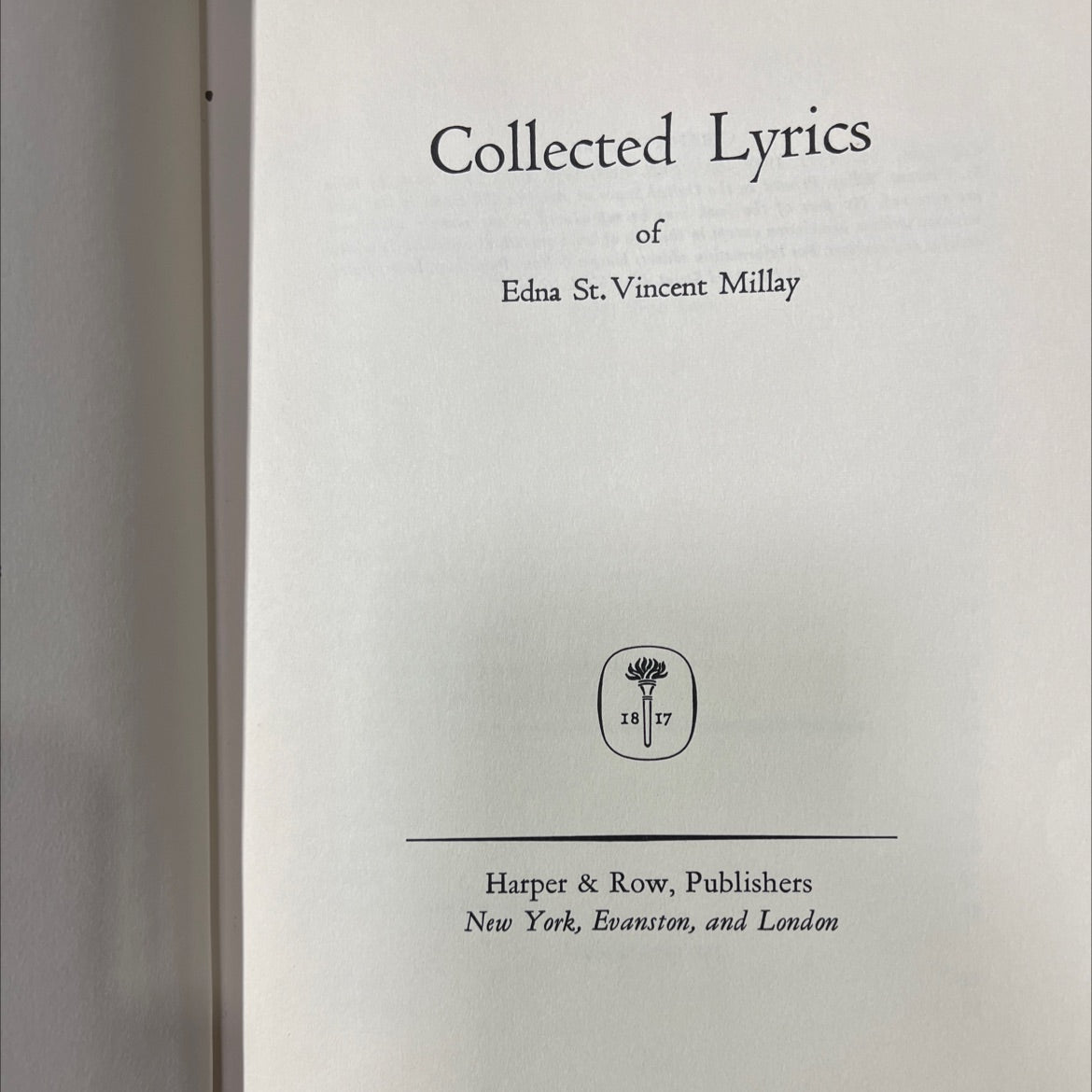 collected lyrics of edna st. vincent millay book, by Edna St. Vincent Millay, 1939 Hardcover image 2