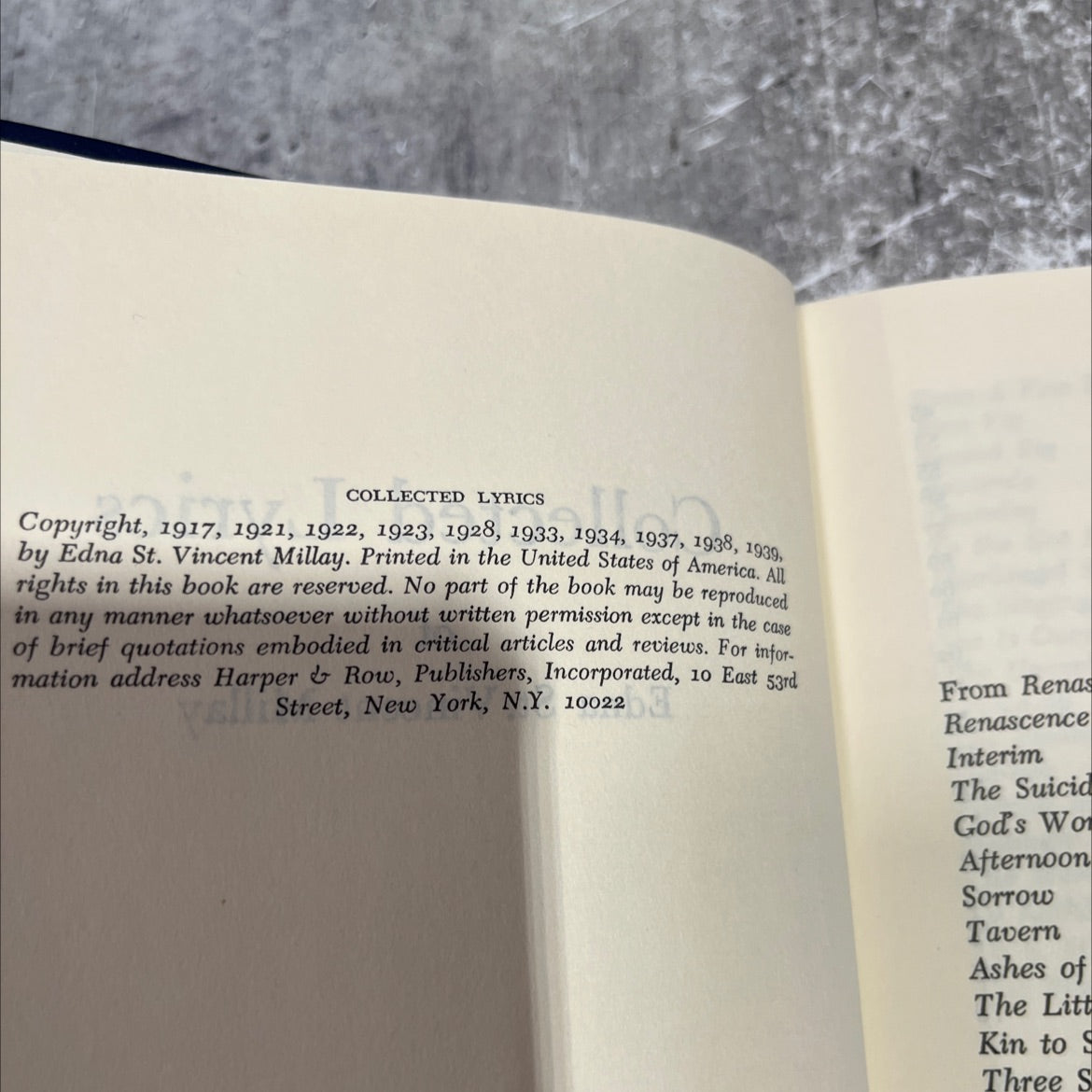 collected lyrics of edna st. vincent millay book, by Edna St. Vincent Millay, 1939 Hardcover image 3