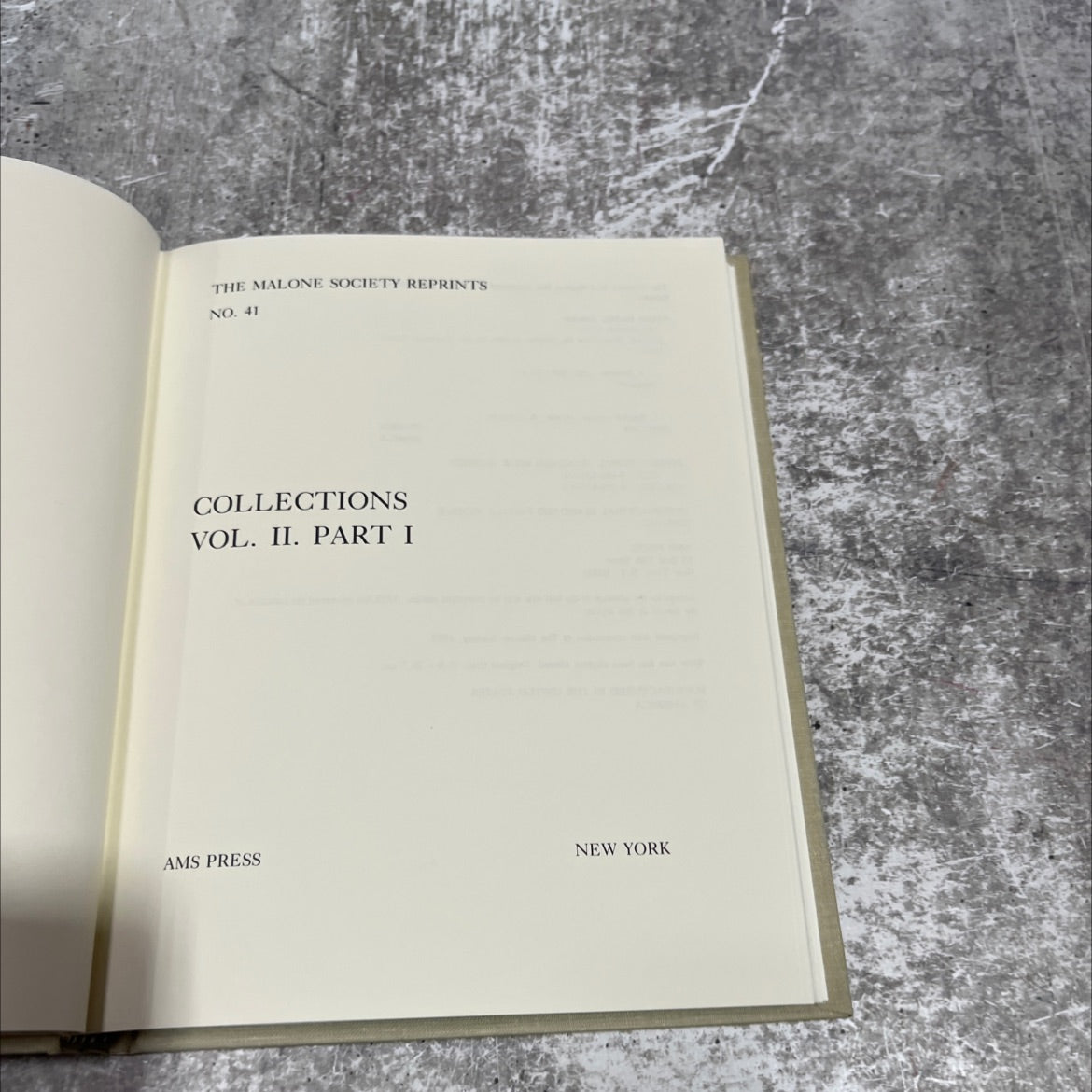 collections vol. ii. part i book, by Malone Society, 1985 Hardcover image 2