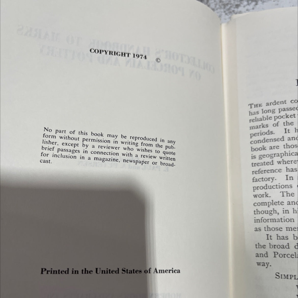 collector's handbook to marks on porcelain and pottery book, by e. paul and a. peterson, 1974 Hardcover image 3