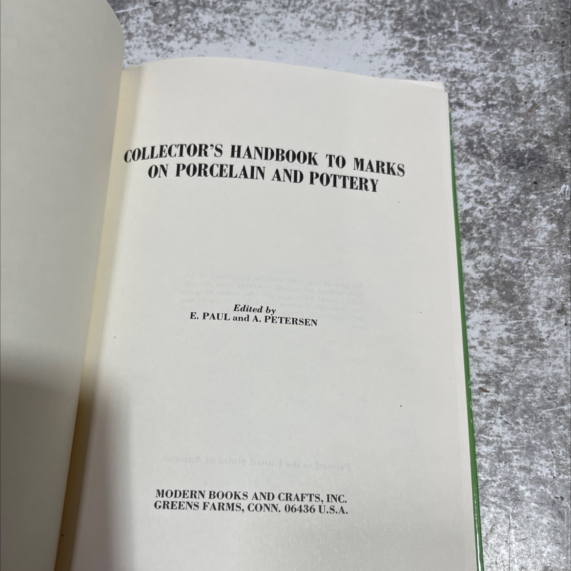 collector's handbook to marks on porcelain and pottery book, by e. paul and a. peterson, 1974 Hardcover image 2