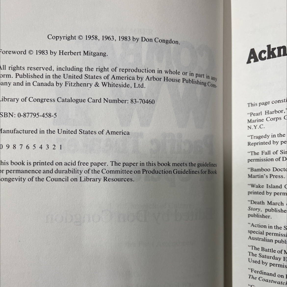 combat ww ii pacific theater of operations book, by Don Congdon, 1983 Hardcover image 3