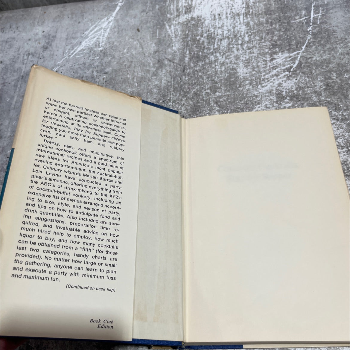 come for cocktails, stay for supper book, by Marian Burros, Lois Levine, 1970 Hardcover image 4