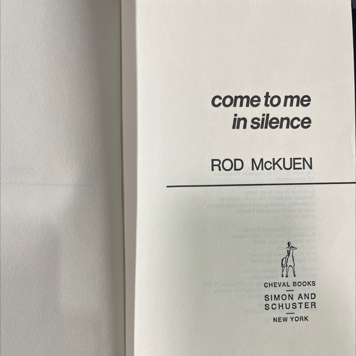 come to me in silence book, by rod mckuen, 1973 Hardcover image 2