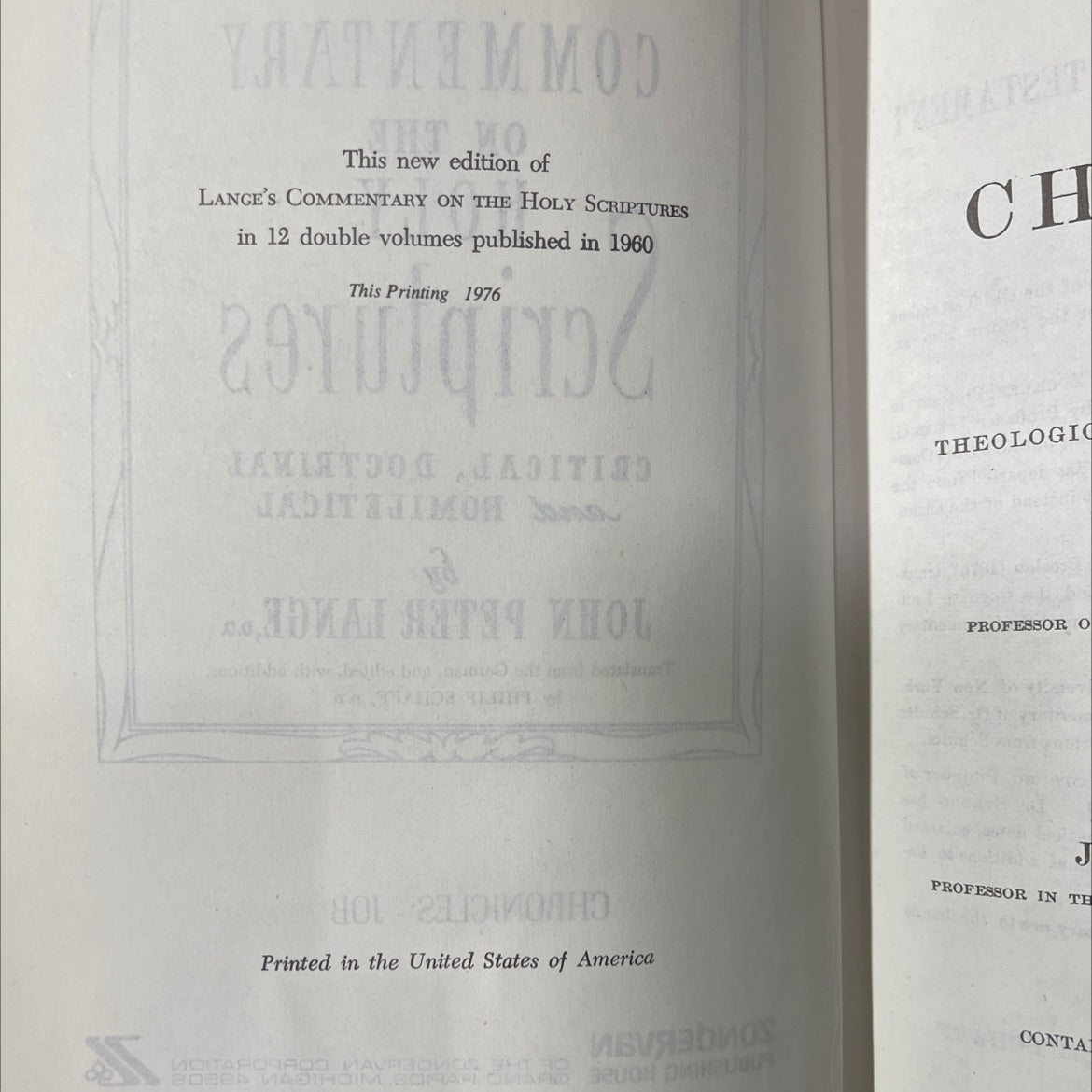 commentary on the holy scriptures critical, doctrinal and homiletical book, by john peter lange, 1976 Hardcover image 3