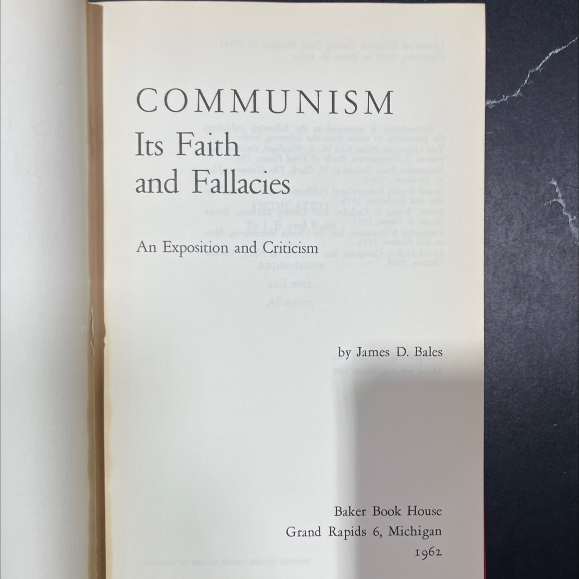 communism its faith and fallacies an exposition and criticism book, by James D. Bales, 1962 Hardcover image 2
