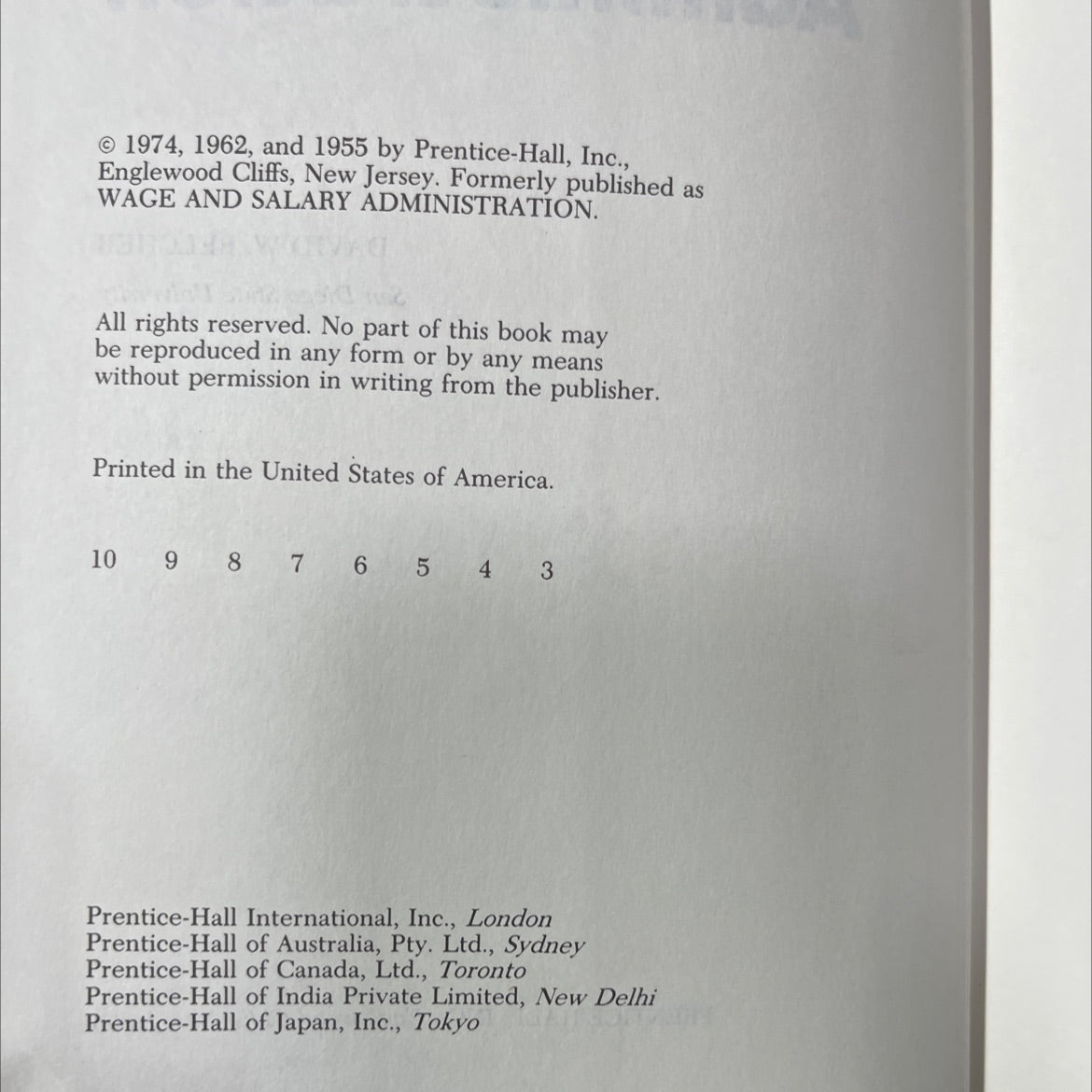 compensation administration book, by david w. belcher, 1974 Hardcover image 3