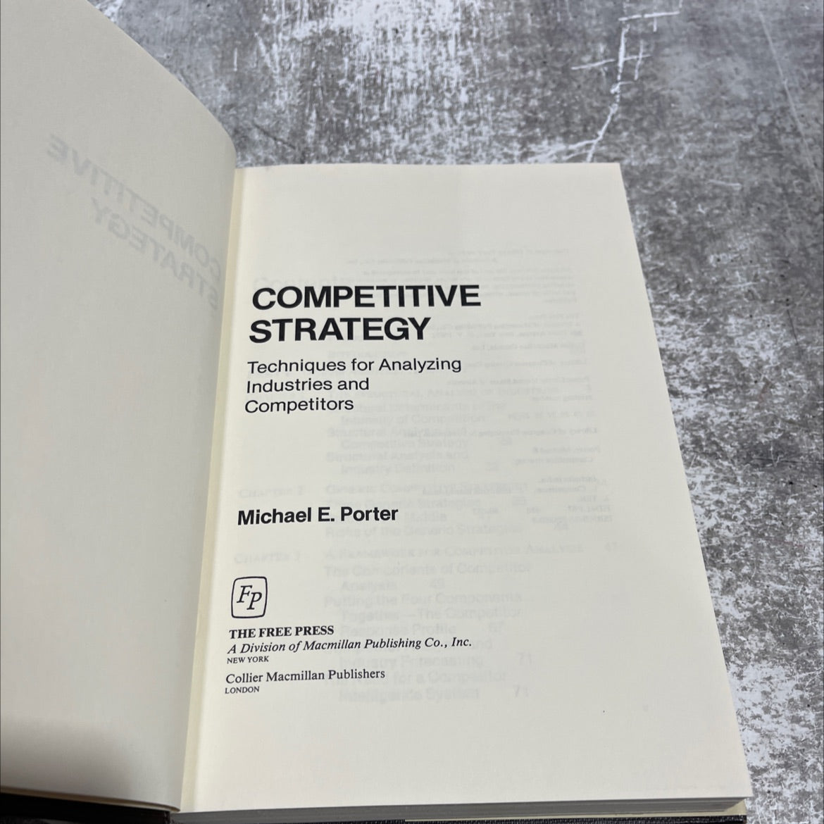 competitive strategy techniques for analyzing industries and competitors book, by Michael E. Porter, 1980 Hardcover image 2