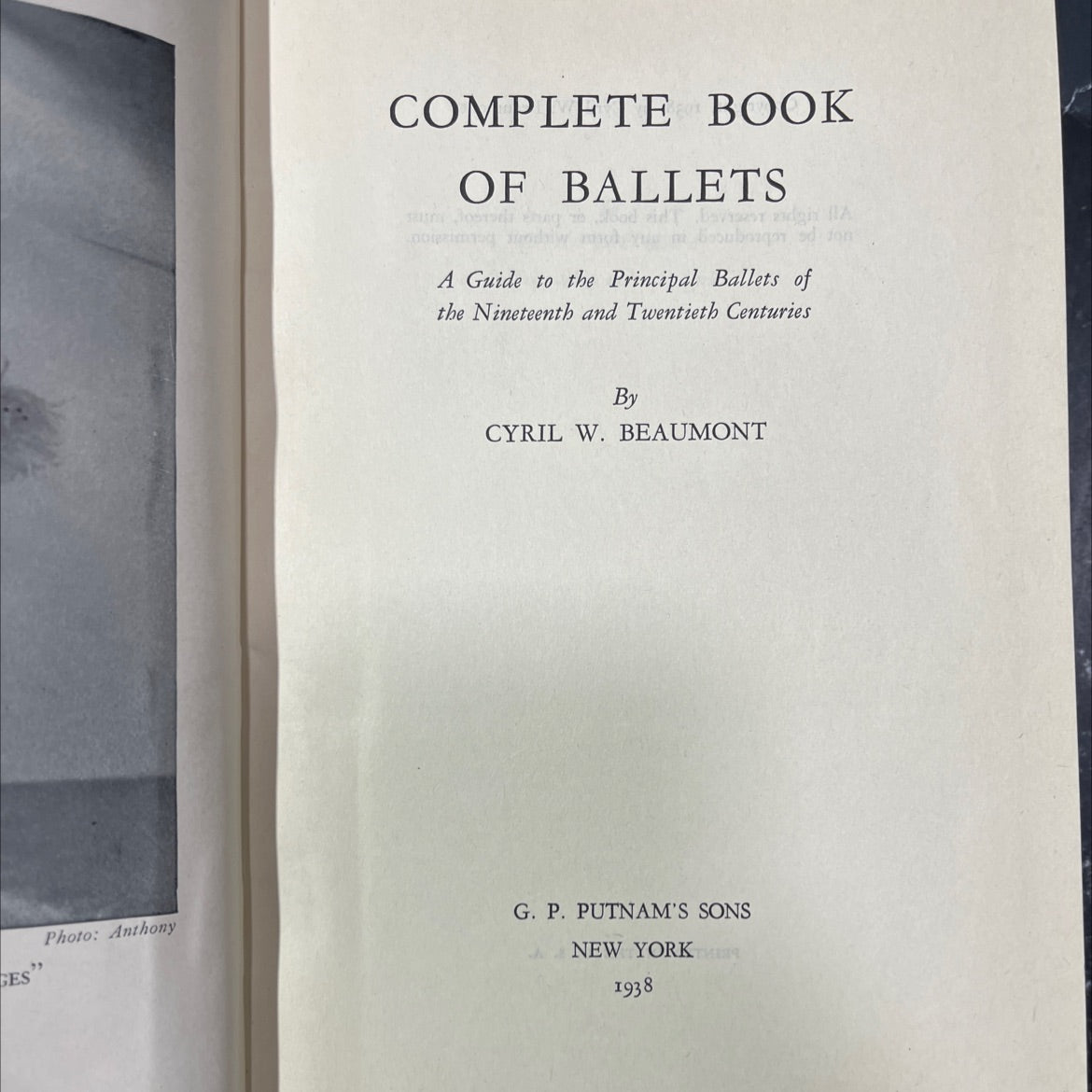 complete book of ballets book, by cyril w. beaumont, 1938 Hardcover image 2
