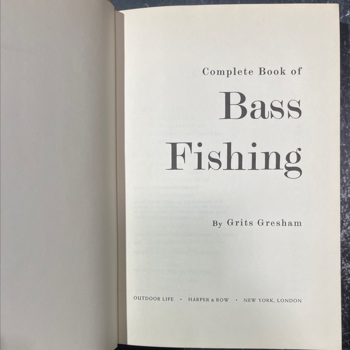 complete book of bass fishing book, by Grits Gresham, 1970 Hardcover image 2