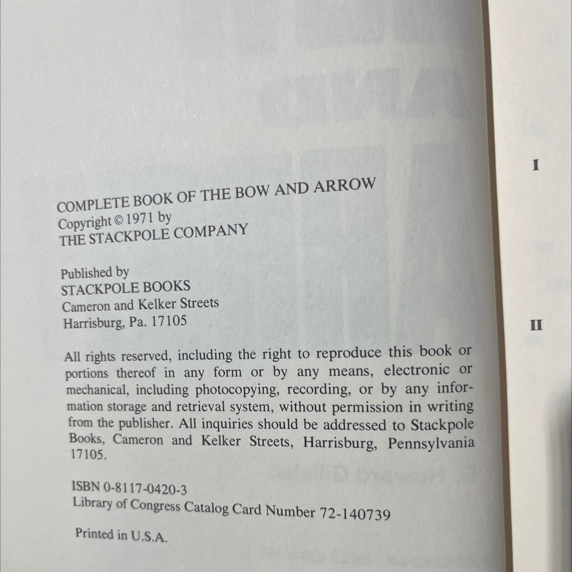 complete book of the bow and arrow book, by g. howard gillelan, 1971 Hardcover image 3