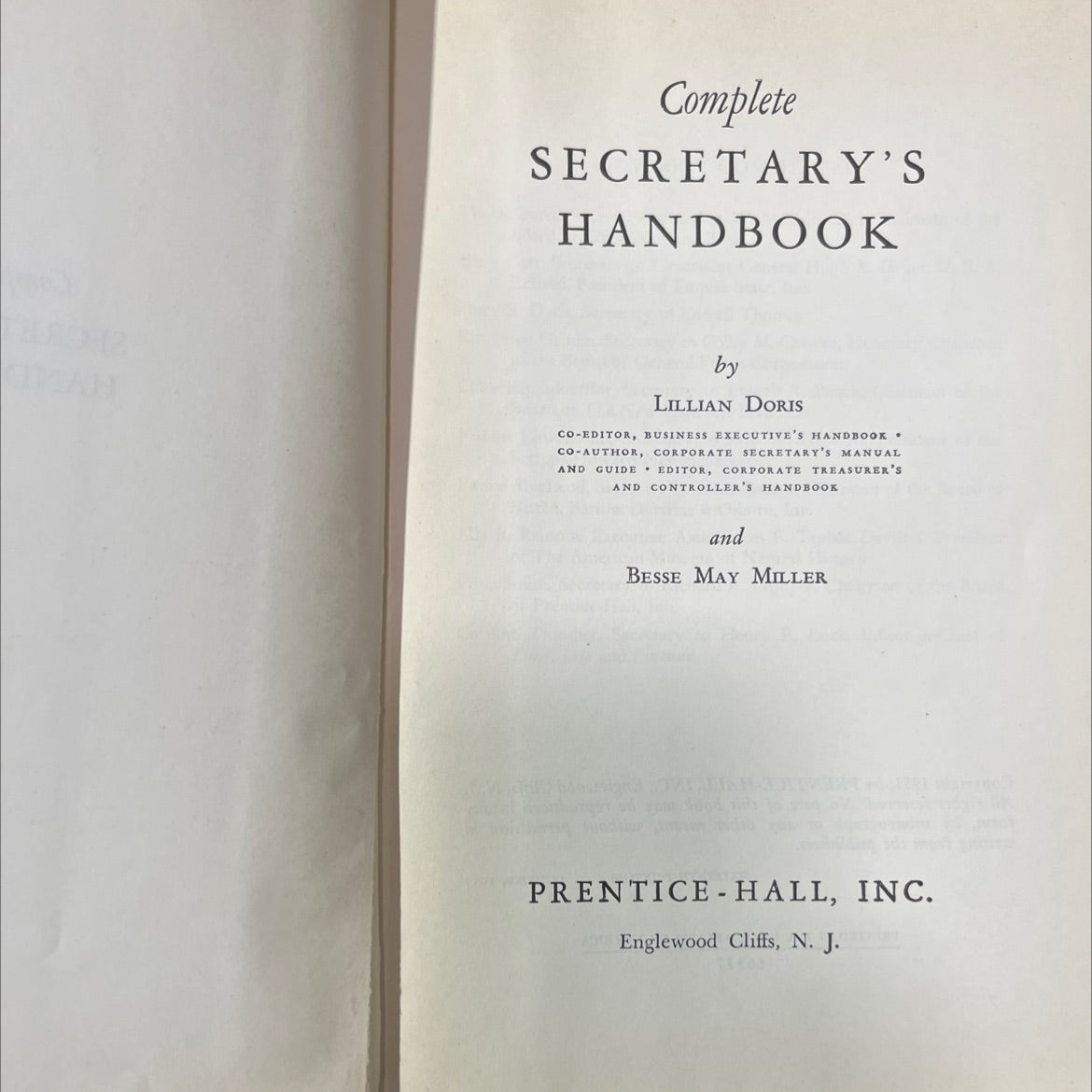 complete secretary's handbook book, by lillian doris, 1957 Hardcover image 2