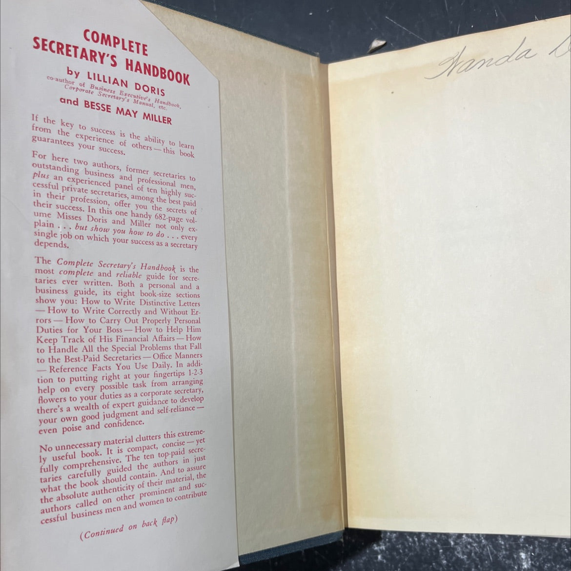 complete secretary's handbook book, by lillian doris, 1957 Hardcover image 4