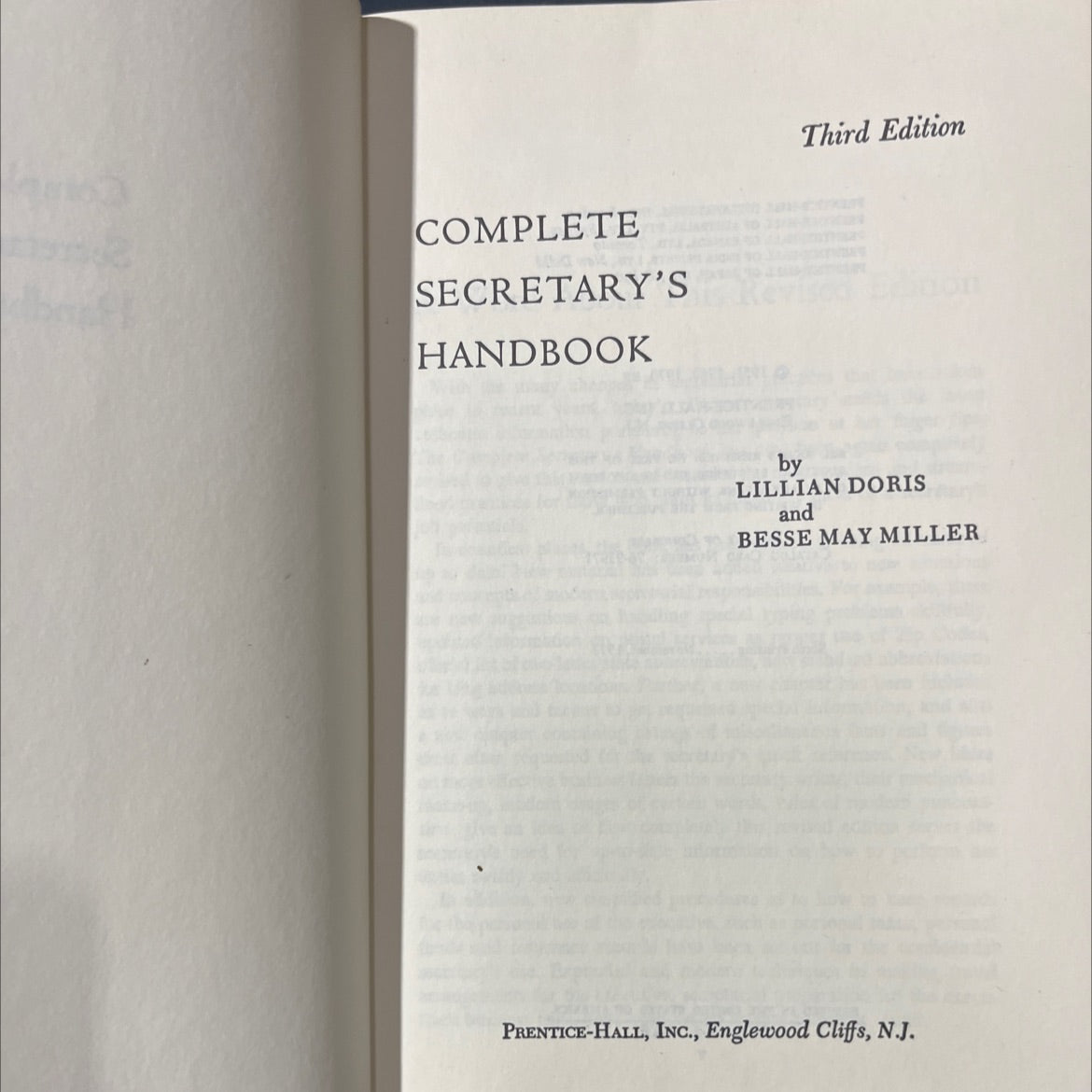 complete secretary's handbook book, by lillian doris and besse may miller, 1970 Hardcover image 2