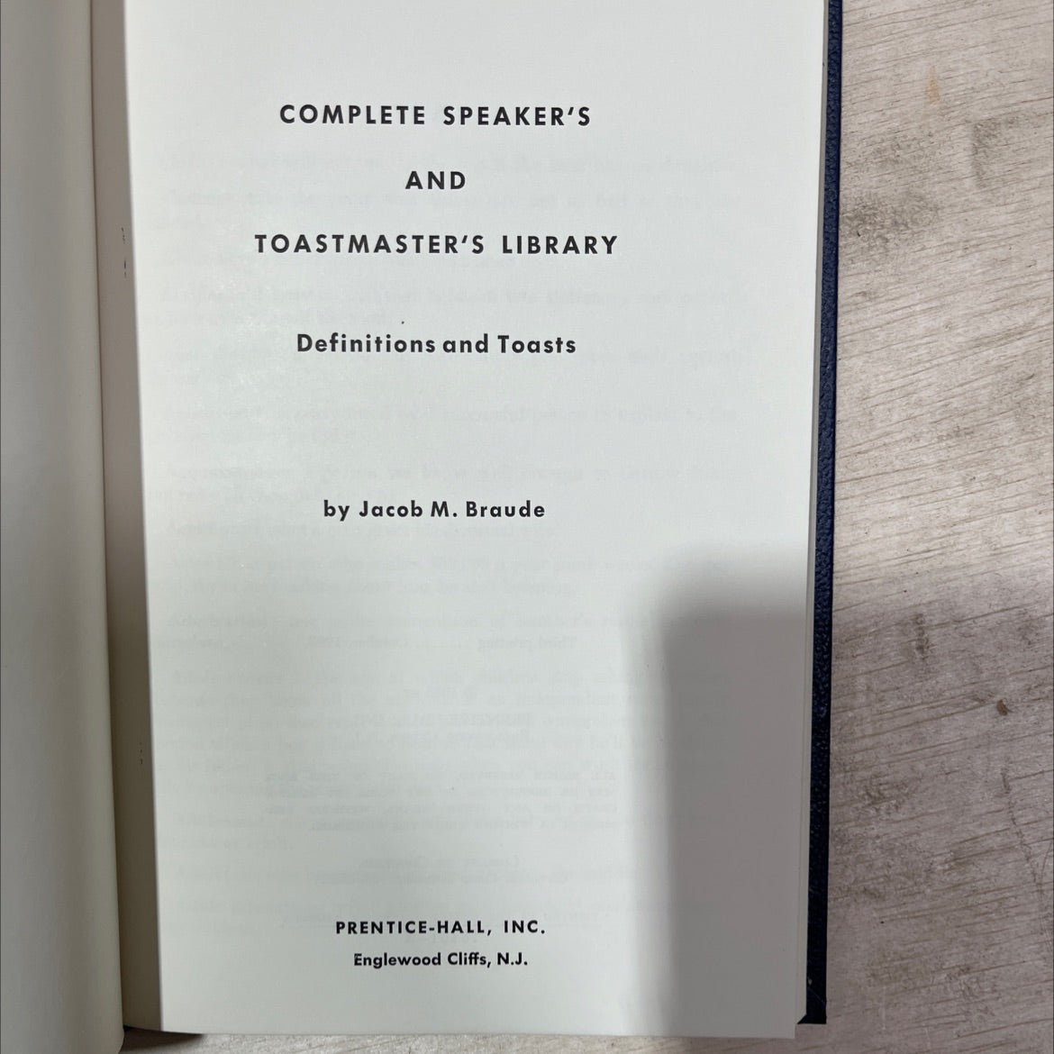 complete speaker's and toastmaster's library definitions and toasts book, by Jacob M. Braude, 1966 Hardcover, Vintage image 2
