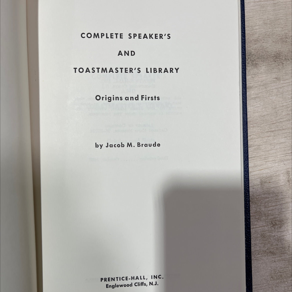 complete speaker's and toastmaster's library origins and firsts book, by Jacob M. Braude, 1966 Hardcover, Vintage image 2