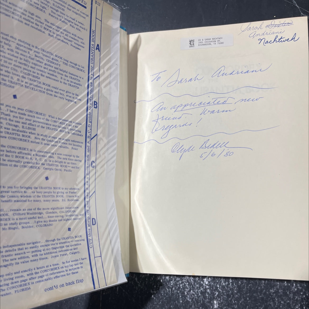 SIGNED concordex of the urantia book book, by clyde bedell, 1978 Hardcover, Vintage image 4