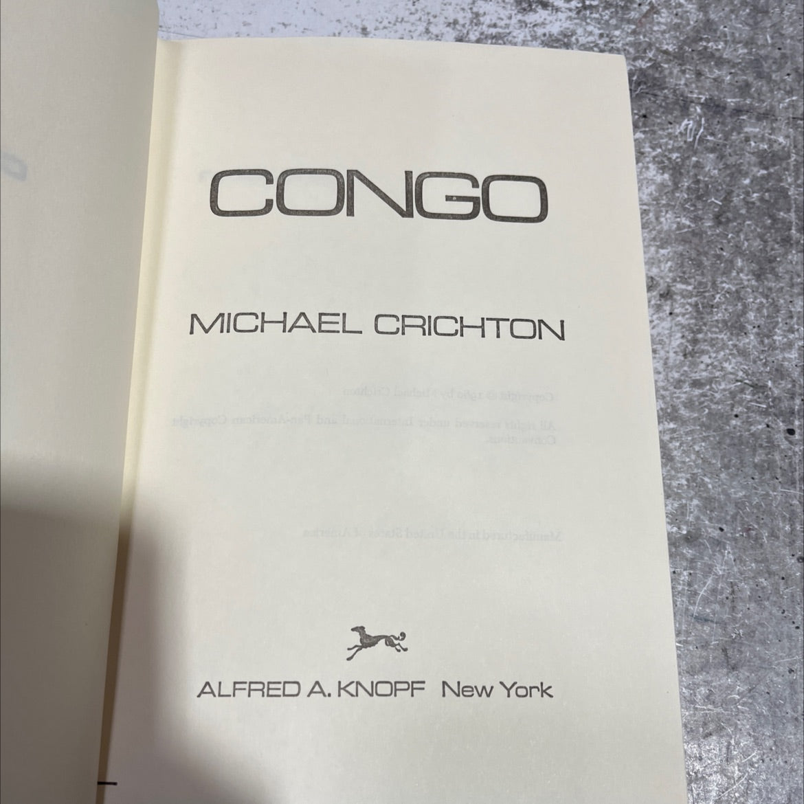 congo book, by michael crichton, 1980 Hardcover image 2